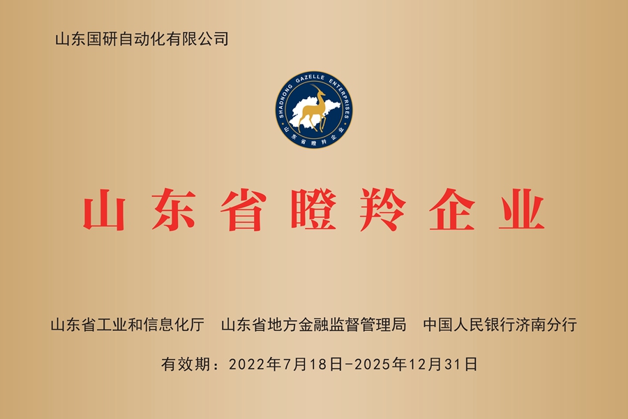 山东国研：山东省瞪羚企业